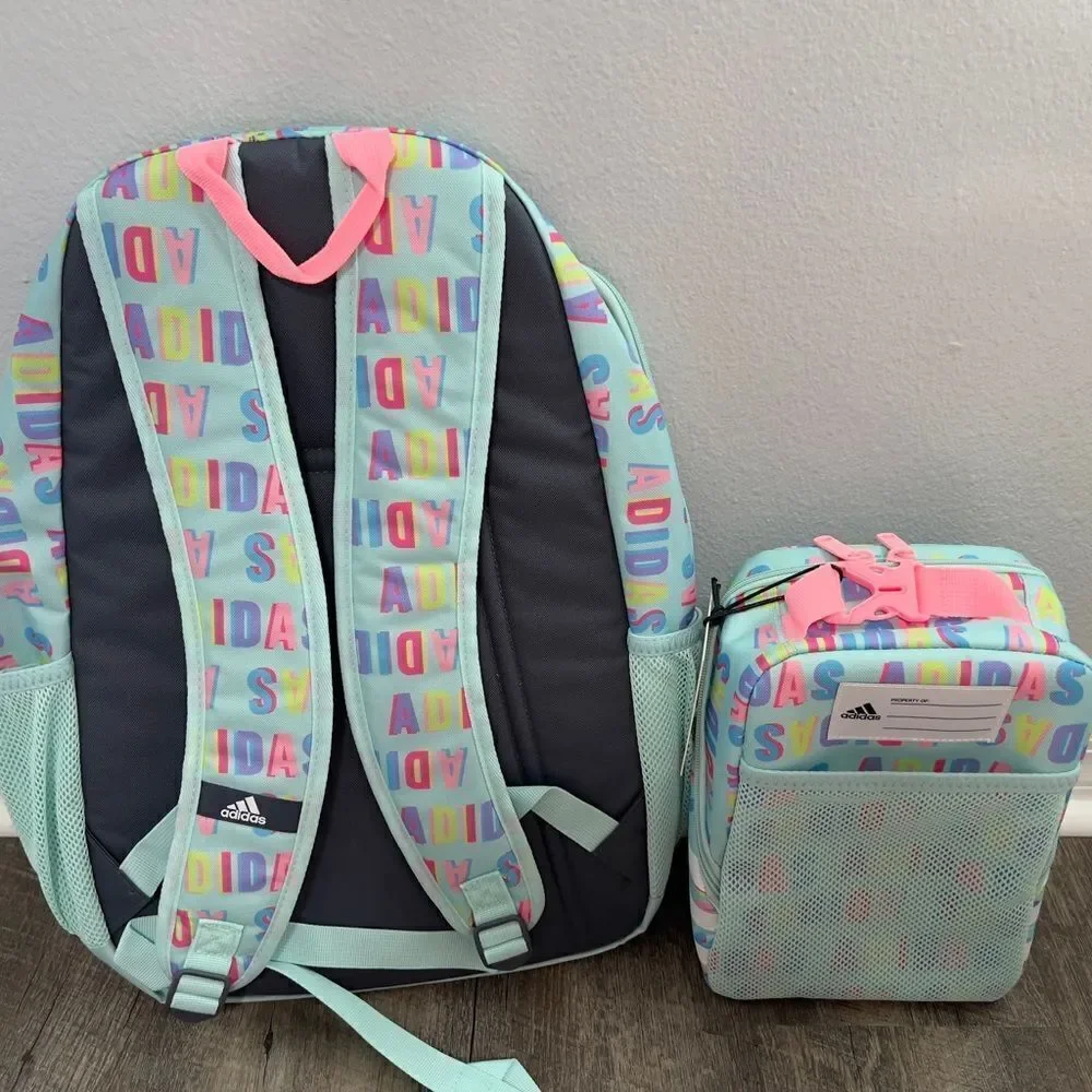 Adidas Foundations 6 Backpack and Adidas Santiago 3 Lunch Bag Set - Picture 10 of 12